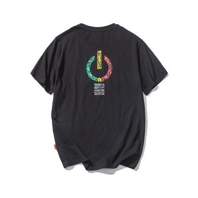 Oversized men's streetwear t-shirt with reggae rasta print on the back