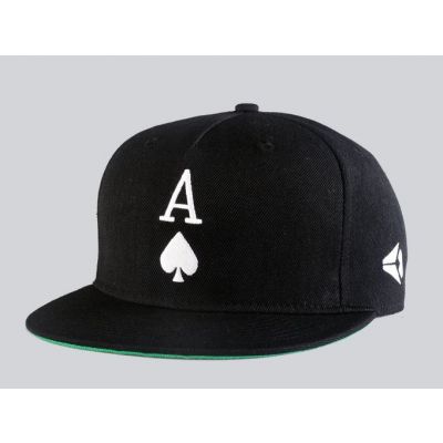 Ace of Spades Snapback Baseball Hat with Embroidery Black White