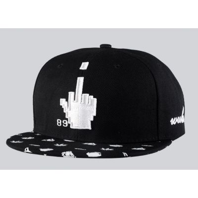 Middle Finger Baseball Snapback Cap with Printed brim