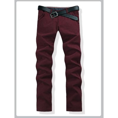 Straight cut Burgundy Red Denim Jeans pants for men