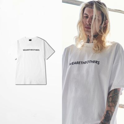 Men's oversized t-shirt with sentence print "we are the others"