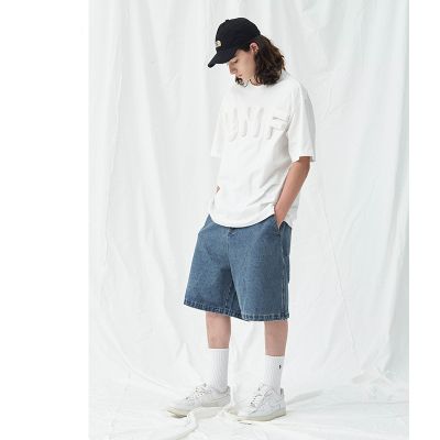 Men's Loose Fit Denim Shorts - Light Blue