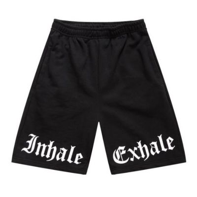 Cotton Swag Basketball Shorts with Inhale Exhale Print on Knees