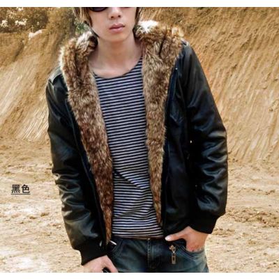 Leather Jacket for Men with Inside Fur Lining