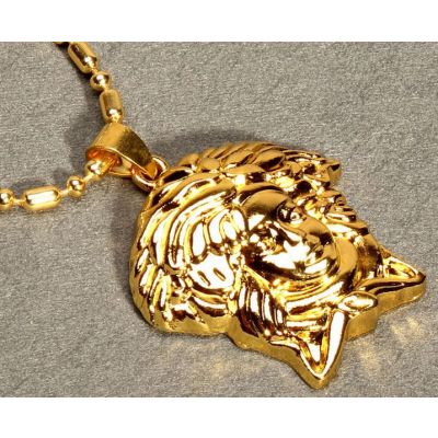 Medusa Gold Pendant and Chain Bling Bling Hip Hop Jewelry Swag