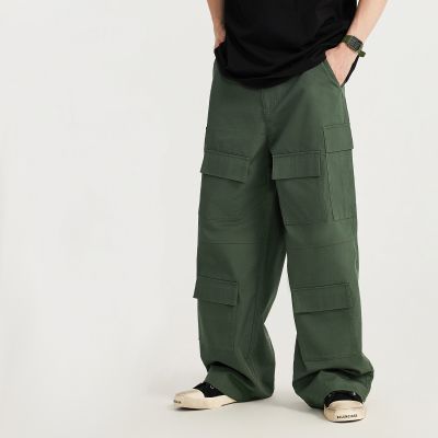 Unisex Cargo Utility Wide-Leg Pants - Streetwear Style