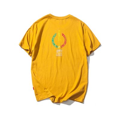 Oversized men's streetwear t-shirt with reggae rasta print on the back