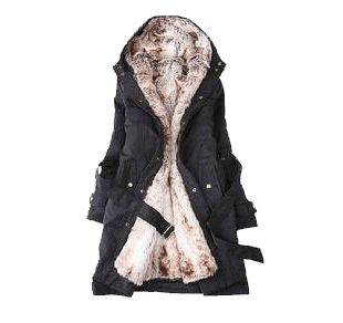 Women's Winter coat with Detachable Inside Fur Classic Fashion