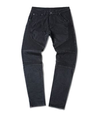 Slim fit Biker Jeans for Men with Ribbed Side Patches