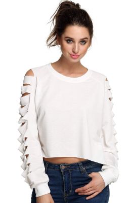 Long sleeve blouse for women with sleeve slits design