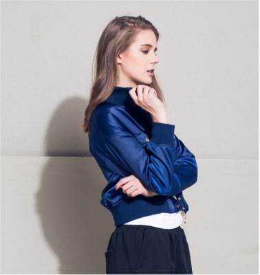 Women's Retro Jacket with Double Chest Pocket