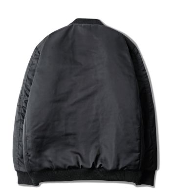 Black MA1 Bomber Jacket with Sleeve Zip for Men