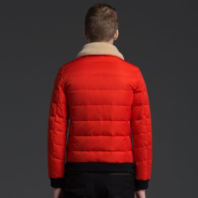 Men's Winter Jacket with Shearling imitation collar and sleeve zips