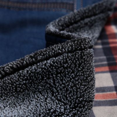 Men's Winter Denim Jacket with Fur Lined Collar