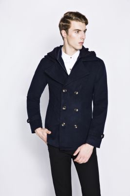 Men's Winter Jacket with Trendy Knit Hood