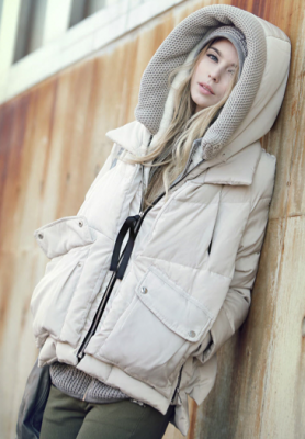 Oversize Women’s Jacket with Wool Lined Hood and Inside Fur
