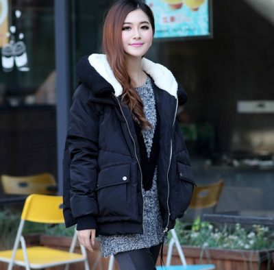 Oversize Women’s Jacket with Wool Lined Hood and Inside Fur