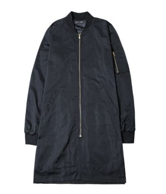 Men's Long Jacket Overcoat with Zip Sleeves