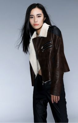 Perfecto Biker Jacket for Women with Shearling Collar