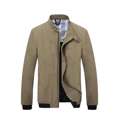 Men's Sport Jacket with Single Butyon on Collar and Zip