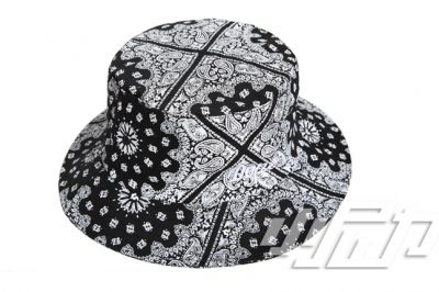 Circular Bandana Print Bucket Hat with Dope Embroidery