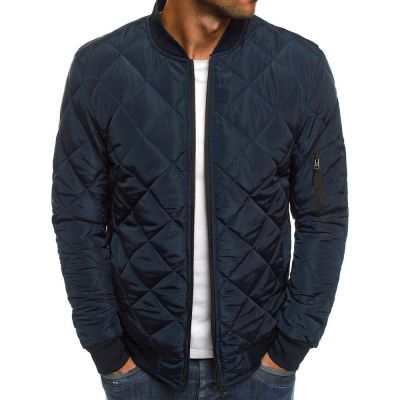 Bomber jacket with stand collar for men