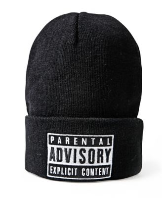 Parental advisory winter beanie hat for men or women