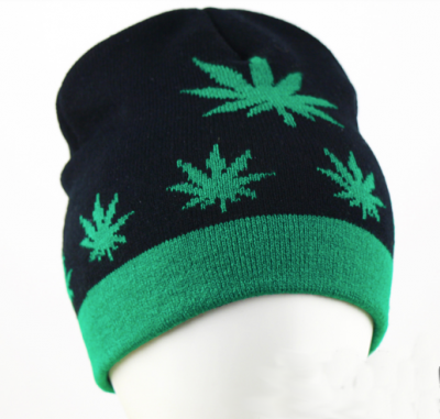 Weed Print Jamaica Woolly Beanie Hat for Winter
