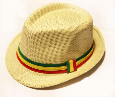 Reggae Fedora Hat for Men or Women With Rasta Red Gold Green Band