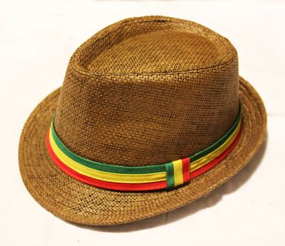 Reggae Fedora Hat for Men or Women With Rasta Red Gold Green Band
