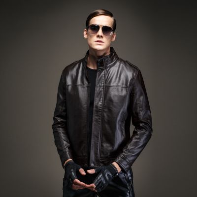 Men's Classic Smooth Leather Biker Jacket