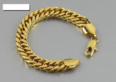 Cuban Links Thick Chain Gold Plated Bracelet for Men Hip Hop Jewelry
