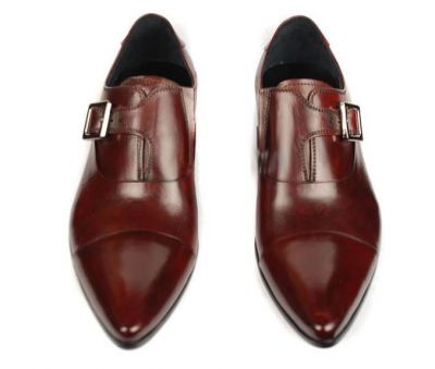 Monk Strap Leather Dress Shoes for Men - Brown