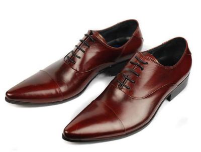 Slim Dress Business Shoes for Men with Laces - Brown