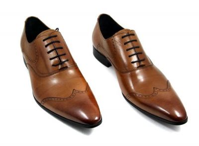 Oxford Shoes for Men with Bostonian Perforation Design - Brown