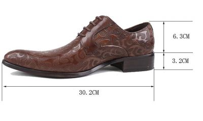 Fantasy Leaf Design Business Dress Shoes for Men - Brown