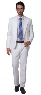 Business suit for men slim fit Jacket classic cut - white