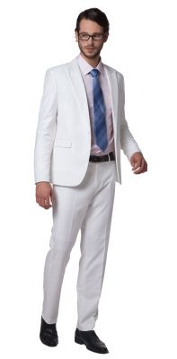Business suit for men slim fit Jacket classic cut - white