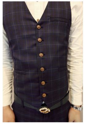 Plaid Pattern Waistcoat jacket for men for 3 piece suit