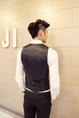 Pinstripe waistcoat vest for men with Thin Stripe Fabric