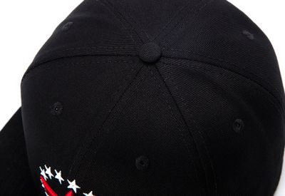 Red Star Baseball Snapback Cap with White Stars Circle Embroidery