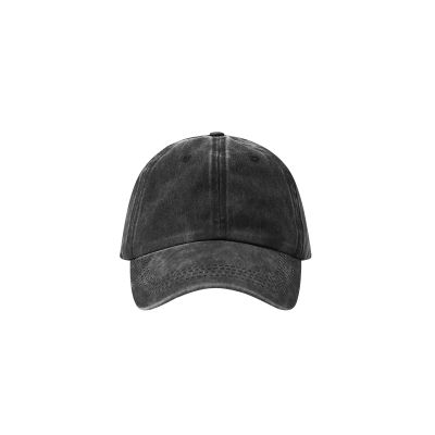 Black baseball cap aged denim jeans faded effect