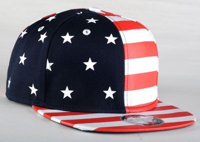Snapback Baseball Cap with USA Flag Stars and Stripes