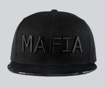 Mafia Embroidered Snapback Baseball Cap Black on Black