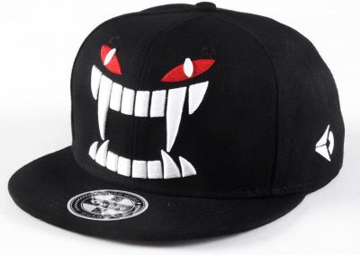 Monster Head Snapback Streetwear Cap with Red Eyes