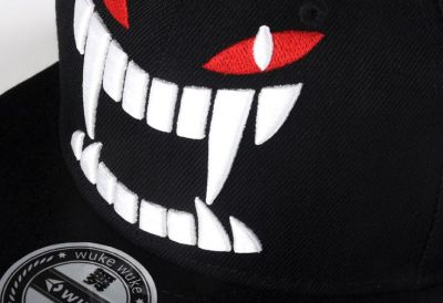 Monster Head Snapback Streetwear Cap with Red Eyes