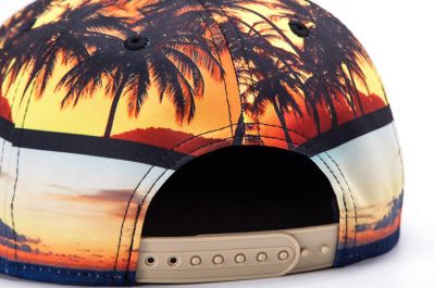 Palm Trees Sunset Snapback Hat Sublimation 3D Print Cork Brim