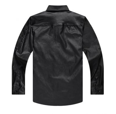 Black Long Sleeve Shirt for Men with Sleeve Zipper and Pocket