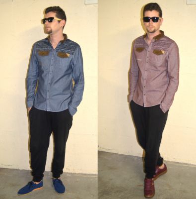 Rock & Revival Chambray Shirt for Men with Ethnic Pattern