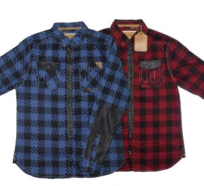 Rock & Revival Checkered shirt for Men with Leather patches